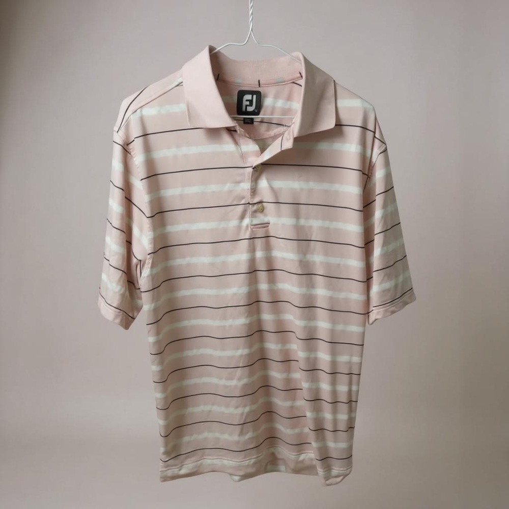 FootJoy Pink Striped Polo Shirt Classic Design